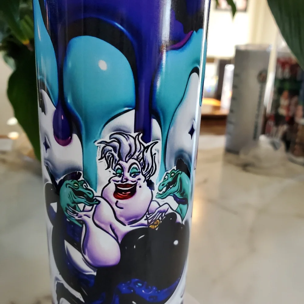 Disney Villains 3D Puffy Bubble 20oz Tumbler  with duo lids 🎉sale